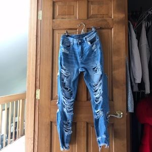 AE ripped mom jeans